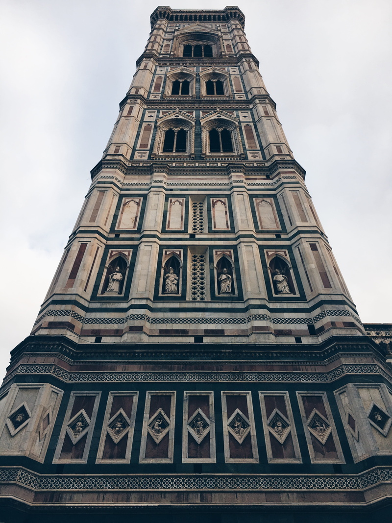 built structure, florence, architecture, italy, city, low angle view, belief, campanile di giotto, day, the past, 4K, history, travel destinations