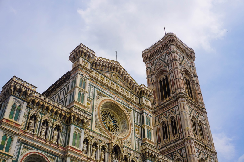 spirituality, italy, low angle view, summer, blue sky, travel destinations, cathedral, duomo, architecture, building exterior, christian, ornate, day, christianity