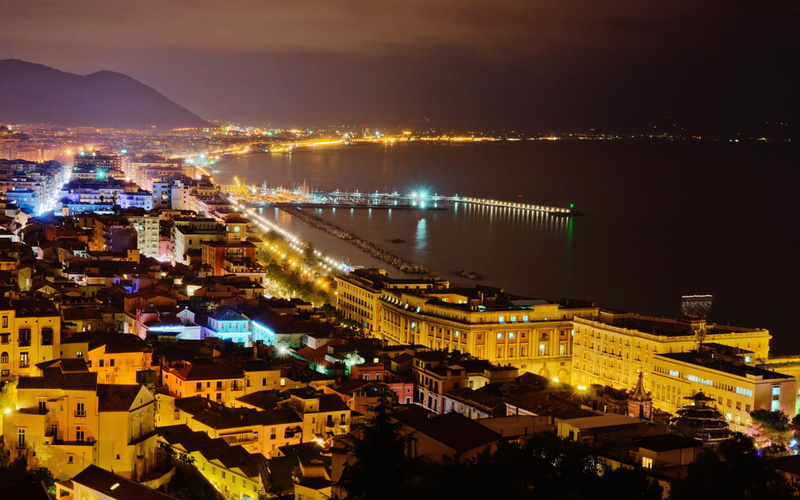 salerno, 2K, di, notte