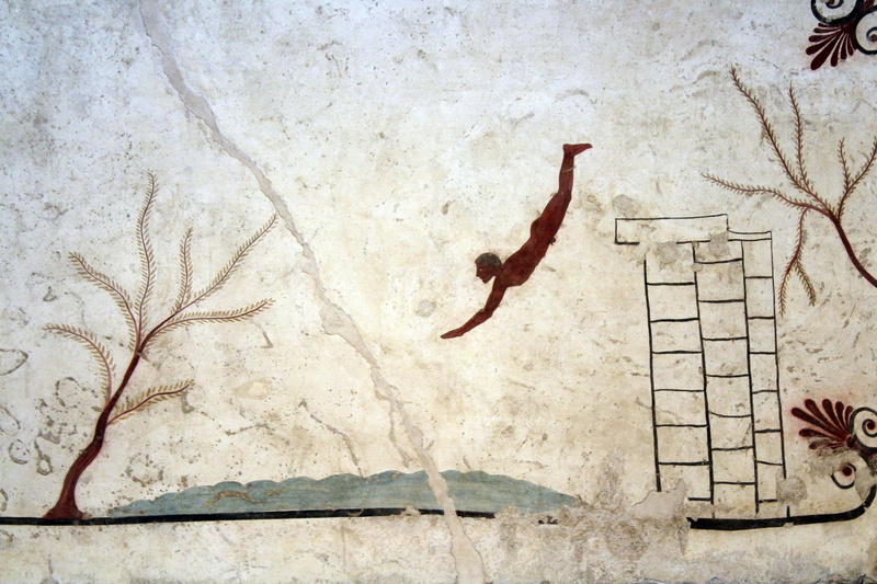 no people, vertebrate, 4K, outdoors, day, one animal, animal themes, plant part, animal, leaf, archaeological museum, fresco, paestum, lizard, tree, diver