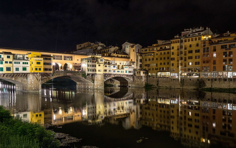 architecture, arc, residential district, florence, trip, outdoors, nature, building exterior, arch bridge, colors, sky, river arno, summer, reflections