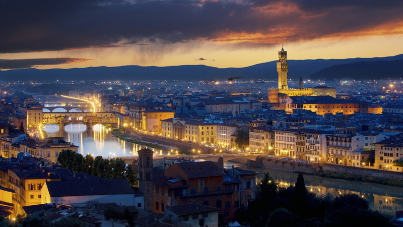 x, arno, cityscapes, vecchio, palazzo, florence, city, 1080P, ponte, skyline, Italy, art, hd