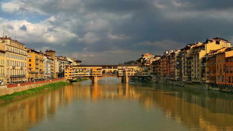buildings, city, florence, 1080P, river, ponte vecchio