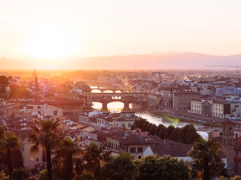 leafed, residential district, dusk, building, florence - Italy, city life, architecture, green, urban Scene, 4K, urban Skyline, landscape, panoramic, photo