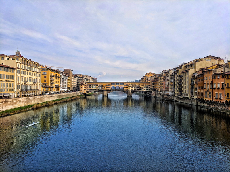 metropolis, bridge, day, firenze, landscape, building, florence, bridge - man made structure, canal, cloud - sky, transportation, urban, river, no people