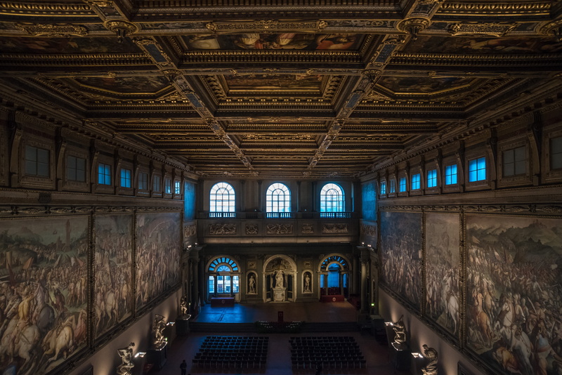 no people, arch, ornate, old, lighting equipment, reflection, building, architecture, palazzo vecchio, travel, indoors, history, architectural column, illuminated