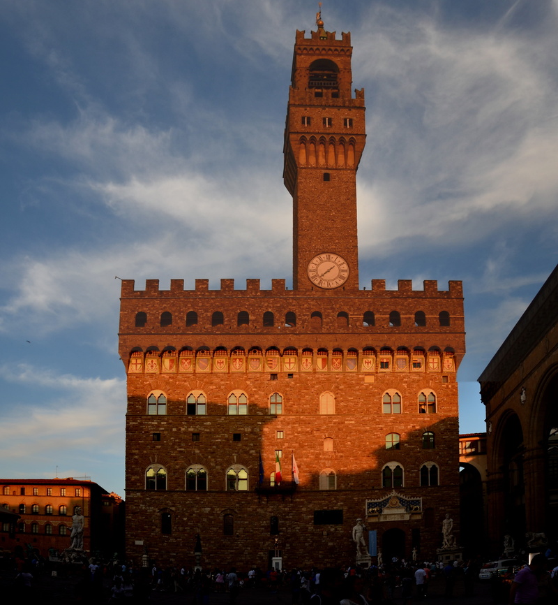 town, building exterior, renaissance, medieval, europe, city, built structure, clock tower, tower, italy, tourism, nature, travel, palazzo vecchio, tuscany