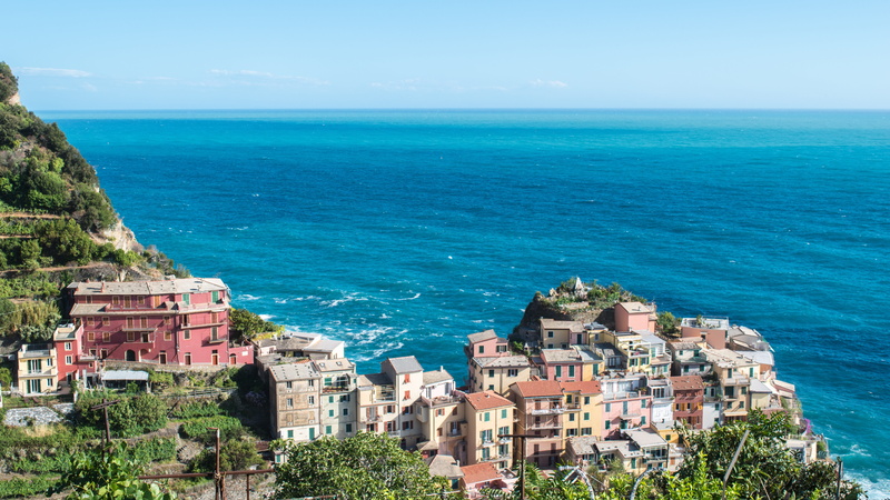 building, city, high angle view, blue, horizon, water, scenics - nature, residential district, outdoors, architecture, summer, townscape, italy, nature