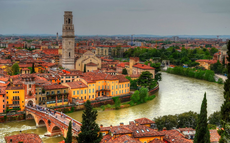 verona, italy, beautiful, 2K