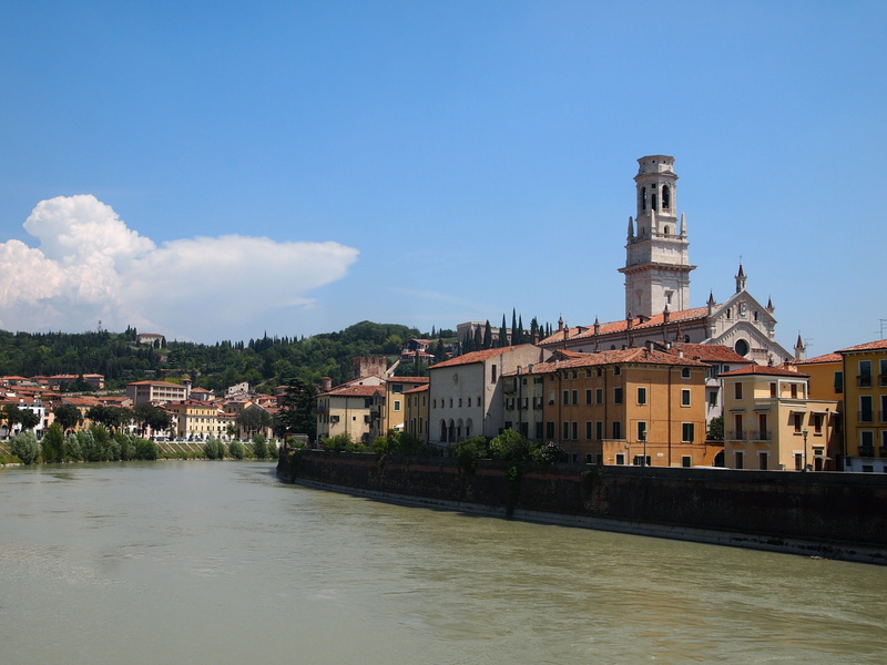 outdoors, no people, panorama, blue, built structure, city, building, building exterior, italy, nature, 4K, travel, river, sky, travel destinations, residential district
