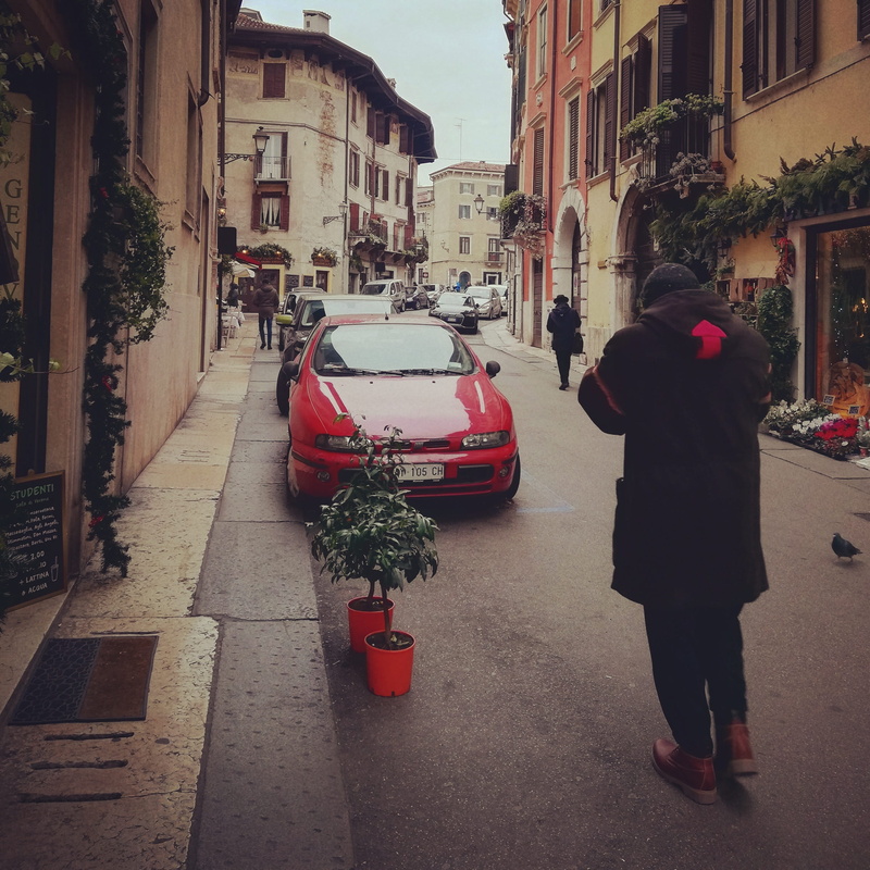 street, neighborhood, walking, outdoors, 1080P, footpath, verona, incidental people, city, italy, real people, transportation, car, built structure, mode of transportation