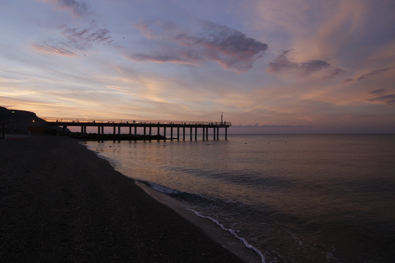 cloud - sky, no people, built structure, liguria, water, horizon over water, sunset, sky, sea, horizon, tranquility, scenics - nature, 5K, connection