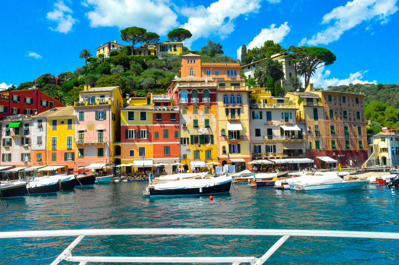 building exterior, sea, colors, tree, ligurian riviera, boats, building, mode of transportation, 5K, canal, liguria, day, residential district, portofino
