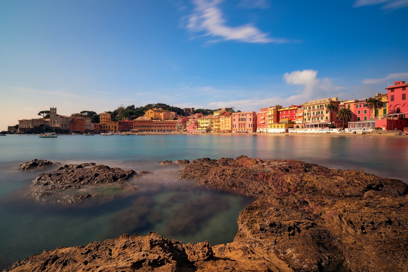 Liguria, home, Sestri Levante, harbour, The Ligurian sea, coast, Italy, Ligurian Sea, sea, building, 2K