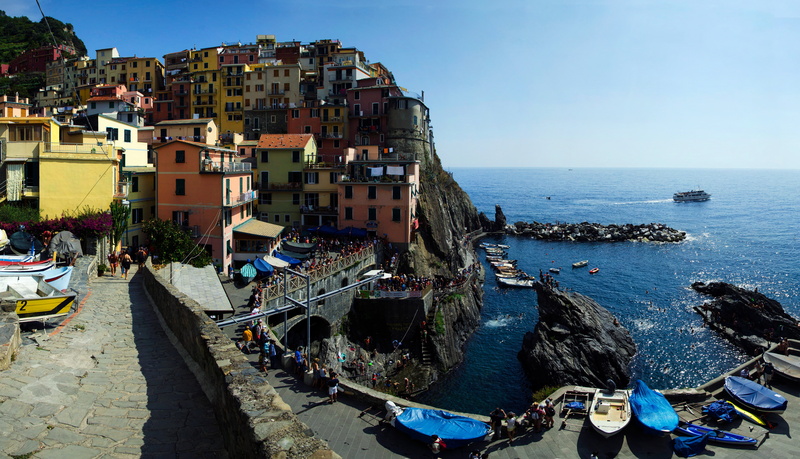 5K, Italy, Cinque Terre, home, Manarola, sea, rocks, The Ligurian coast
