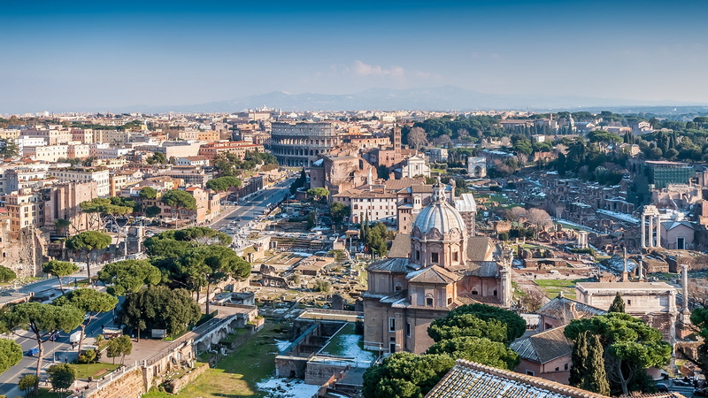 aerial View, old, capital Cities, houses, urban Scene, summer, history, scenics, day, plant, europe, sky, dome, church, cityscape, travel Destinations