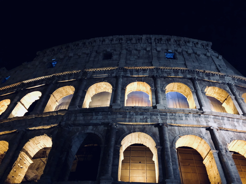roma, ancient history, colosseum, glow, architecture, italy, night, ancient civilization, tourism, old ruin, neo-classical, low angle view, eternal city