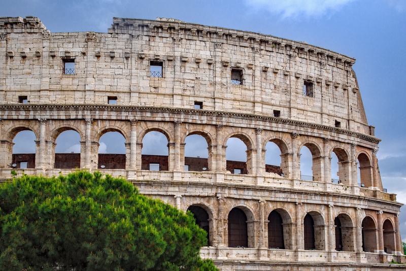 rome, archaeology, roman, sky, ruined, building exterior, colosseum, ancient history, plant, the past, amphitheater, arts culture and entertainment, ancient civilization