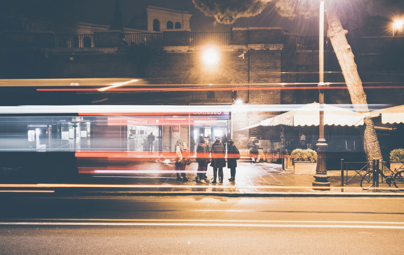 subway, nightlife, building exterior, public transportation, blurred motion, city life, transportation, city, illuminated, street photography, rome, land vehicle