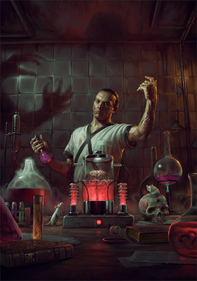 bottles, men, creature, Flavio Greco Paglia, 720P, alchemy, Disfigured, laboratories
