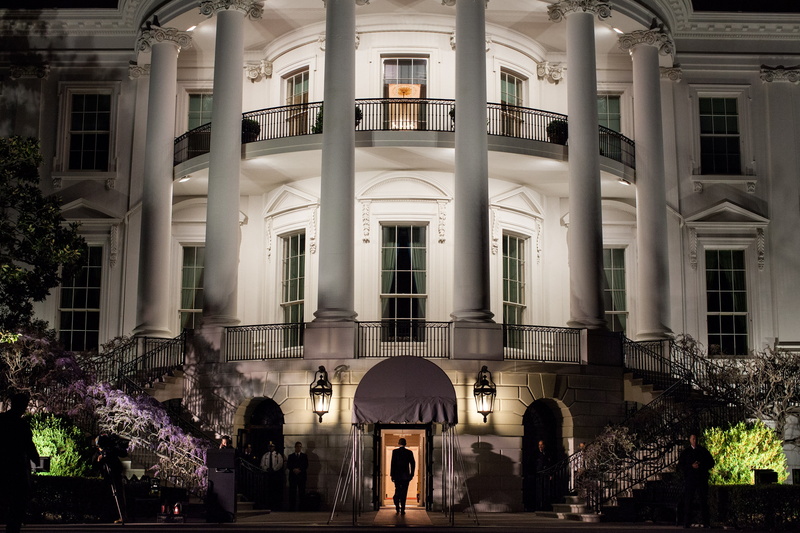 tree, day, evening, building, built structure, walking, washington d c, landmark, architectural column, person, the white house, standing, historic, columns