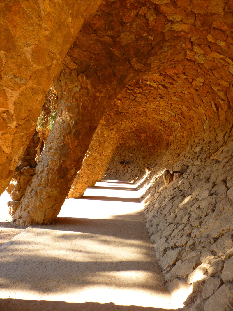 no people, sunlight, arch, the past, rock formation, ceiling, shadow, the way forward, architectural column, barcelona, architecture, ancient civilization