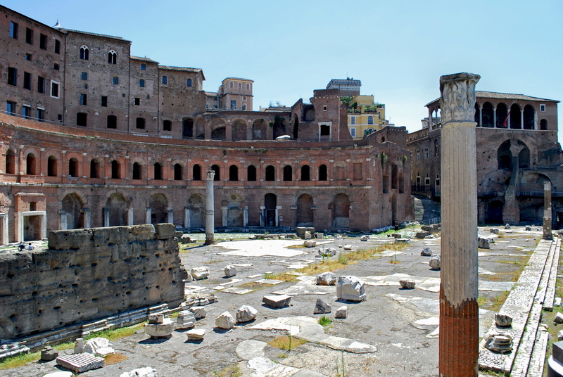 archaeology, Stones, clear sky, ancient civilization, 2K, roman, Trajan, travel destinations, demolished, ruined, Market, the past, history, old ruin