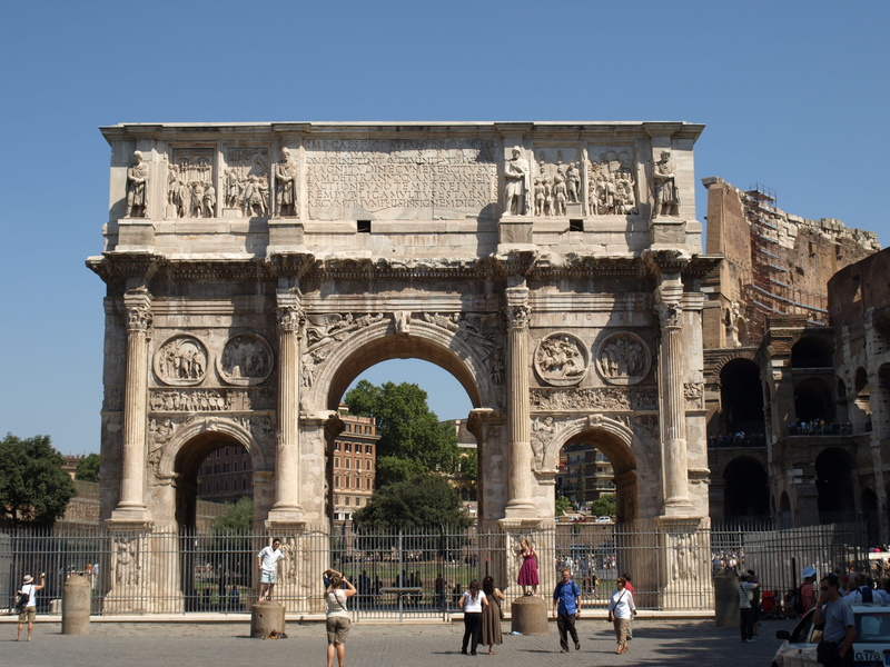 group of people, 2008, building exterior, of via triumphalis from, nature, travel destinations, 2K, day, city, tourism, triumphal arch, architecture, travel