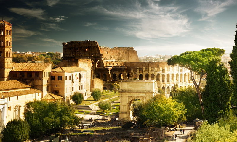 building exterior, travel, ancient, Rome, ruined, history, ancient civilization, the past, tourism, travel destinations, Italy, building, old ruin, cloud - sky