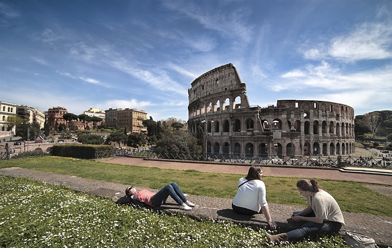 travel, Holidays, fori imperiali, Colosseum, building exterior, roma capitale, travel destinations, italy, roman coliseum, grass, ancient civilization