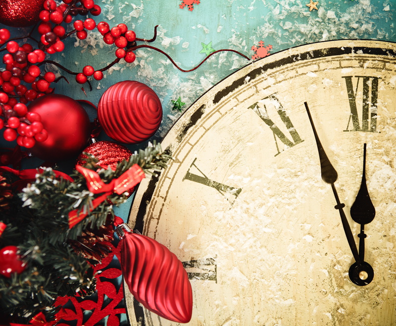 december, holiday, watch, still life, analog, red, greeting, round, Merry, roman numeral, celebration, new Years Day, 2K, clock Face, countdown, ornate