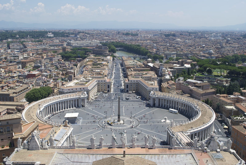 high angle view, italy, romano, day, religion, dome, capital, crowded, vatican, cityscape, incidental people, travel destinations, lazio, nature, built structure