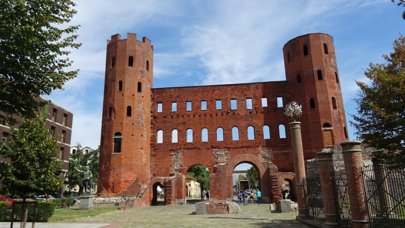 low angle view, historical, summer, the past, brick, turin, nature, ancient, architecture, outdoors, 5K, cloud - sky, europe, tree, tourism, architectural column