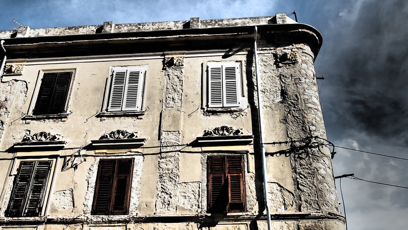 window, no people, history, amphitheater, places of interest, sunlight, istria, antiquity, weathered, sky, clouds, roman history, outdoors, low angle view