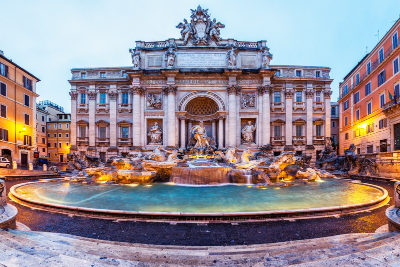 architecture, representation, tourism, trevi fountain, nature, human representation, travel, travel destinations, art and craft, building exterior, illuminated