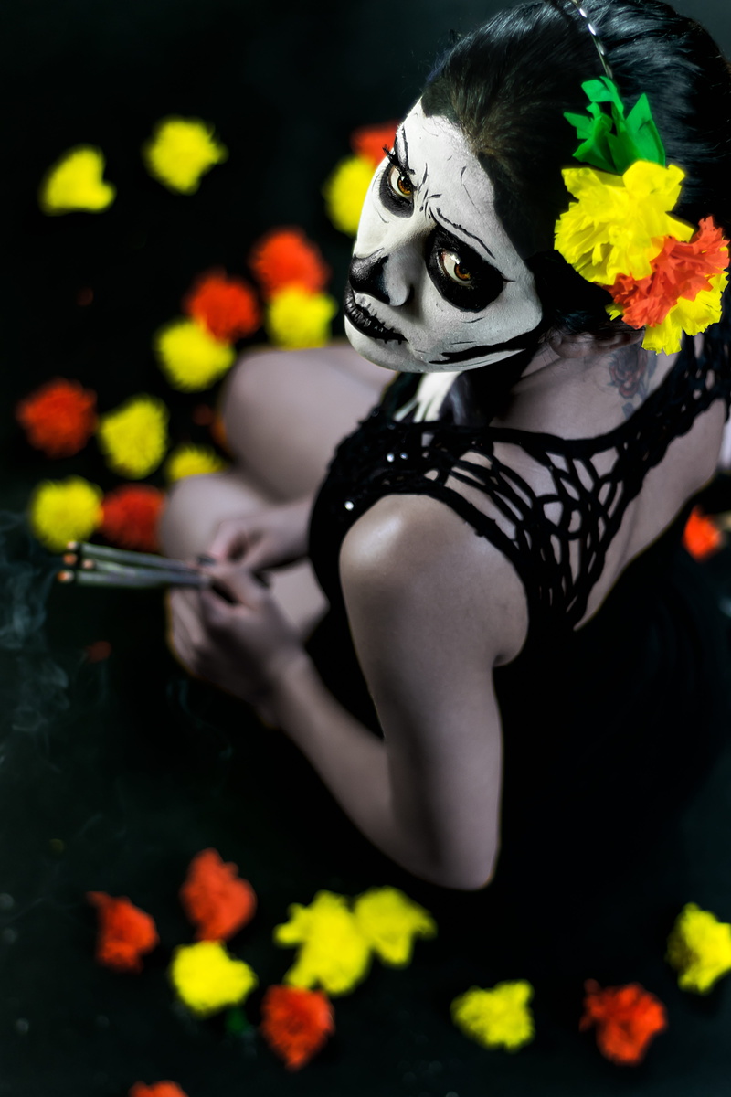 day of the dead, black color, women, face paint, celebration, 5K, mysticism, mexico, halloween, catrina, flower, flowering plant, gothic, beauty in nature