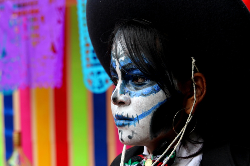 female, makeup, woman, lifestyles, mariachi, looking at, popular festivals, shallow, dead, paint, bones, beauty, eyes, calaca, close-up, model, party, women
