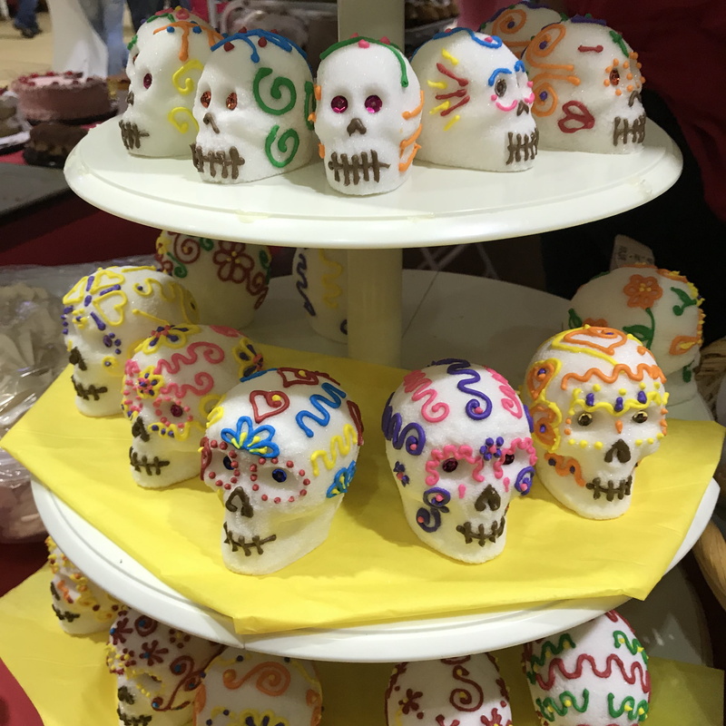 2K, sugar, skull, indoors, representation, art and craft, food, day of the dead, baked, sweet food, close-up, sweet, creativity, mexico, sugar skulls