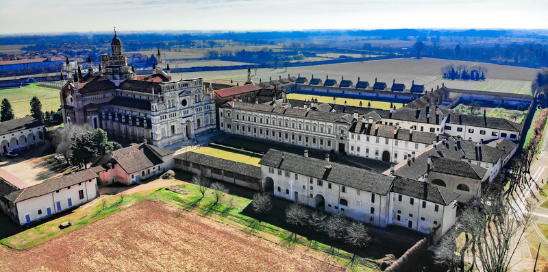 renaissance, outdoors, church, water, lombardy, gothic, monastery, travel destinations, christian, national monument, architecture, nature, city, certosa di pavia