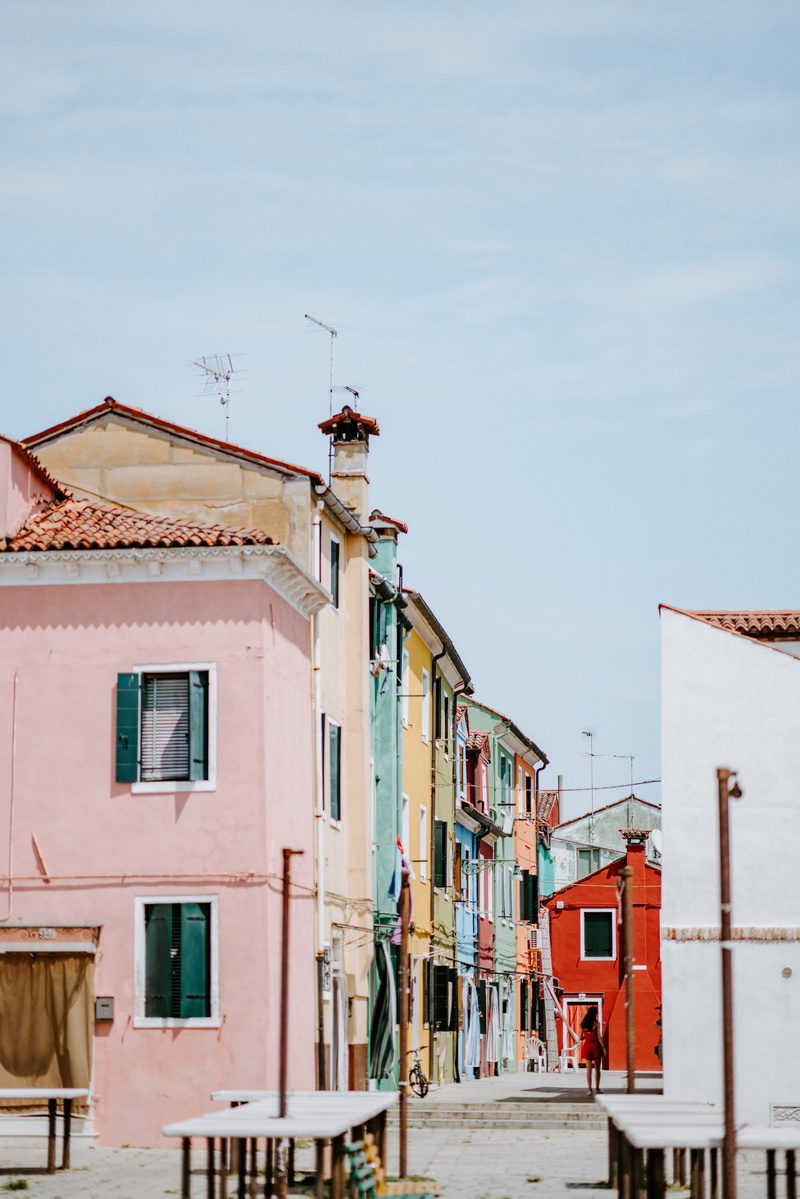 8K, near, window, architecture, city, urban, colorful, blue sky, empty, sky, industry, copy space, colour, taken, house, street, building exterior, burano
