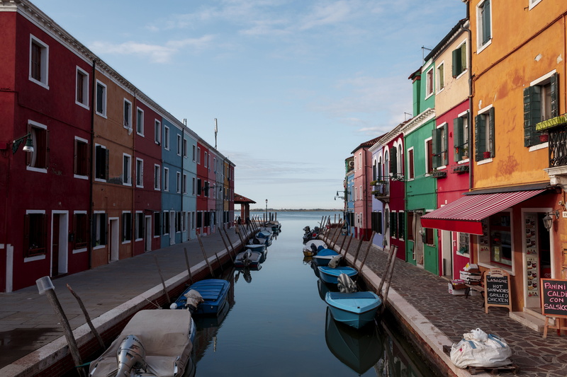 residential district, architecture, moored, canal, building exterior, colors, 5K, maison, wooden post, mode of transportation, waterfront, in a row, cloud - sky