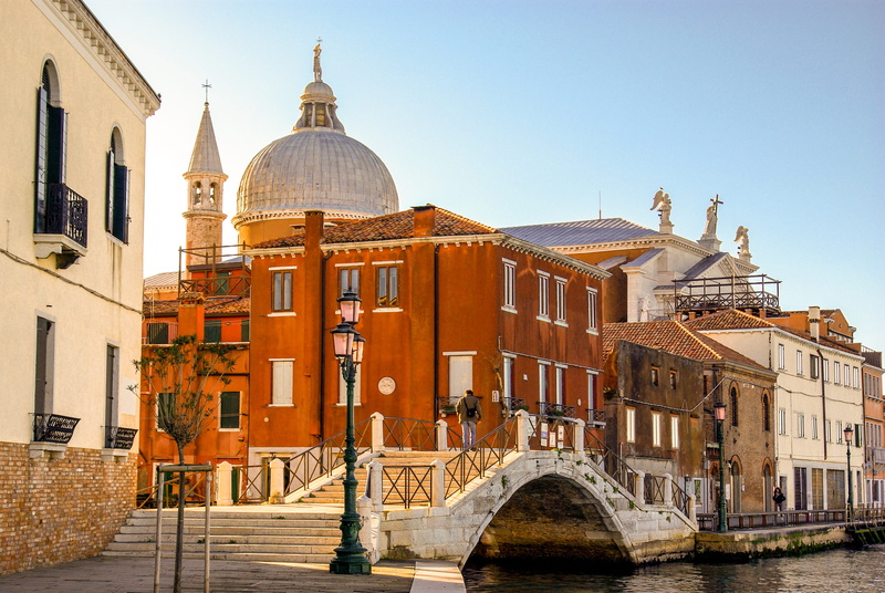 religion, clear sky, tourism, bridge - man made structure, belief, venice, 4K, church, italy, spirituality, history, travel, Italy, Venice, building exterior