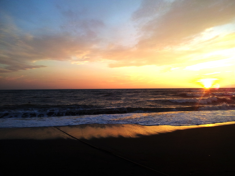 shore, harmony, 2K, twilight, cloud - sky, clouds, lights, nature, atmosphere, tranquility, orange color, colors, beach, waves, water, tuscany, outdoors