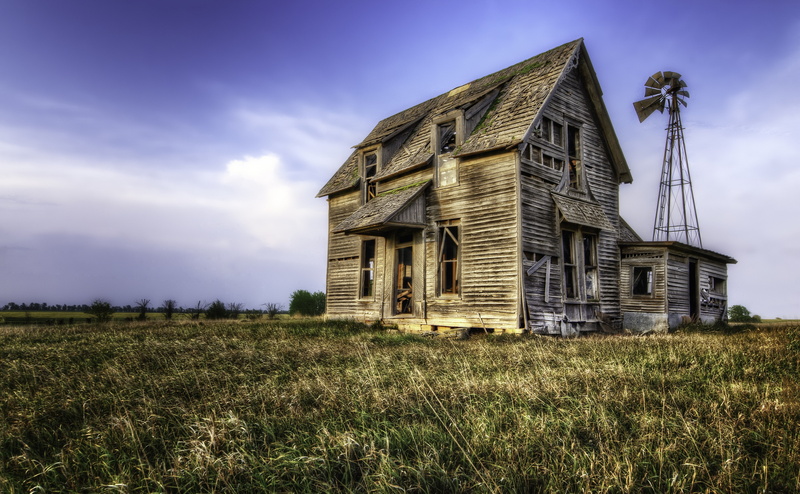 plant, farm, sky, 4K, topazlabs, day, building, 2011, d300s, building exterior, Abandoned, outdoors, no people, nature, Kansas, cloud - sky, field, rural scene