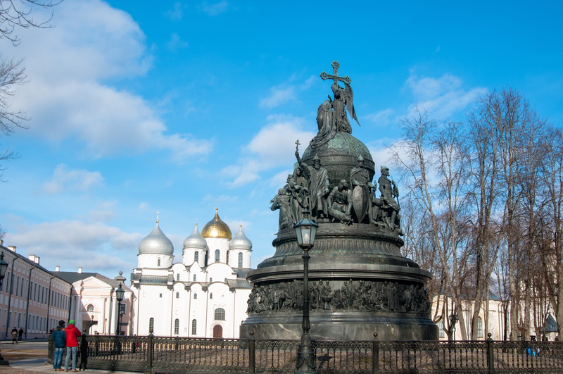 spire, outdoors, history, 4K, built structure, sky, historical, dome, building exterior, st sophia cathedral, spirituality, building, tree, old, novgorod