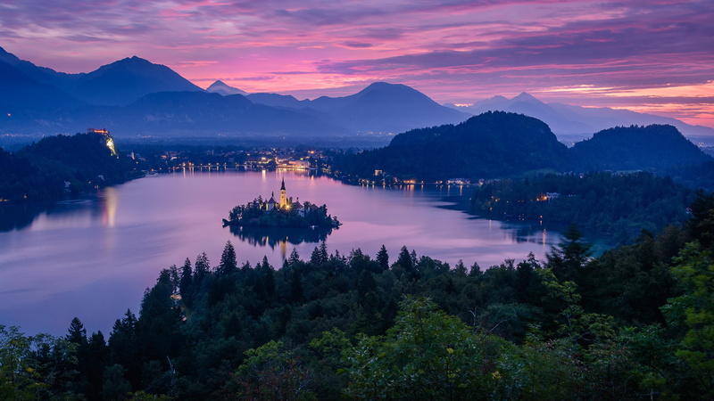 bled, water, architecture, europe, scenics - nature, 4K, wilderness, ojstrica viewpoint, no people, ojstrica hill, non-urban scene, hill station, nature