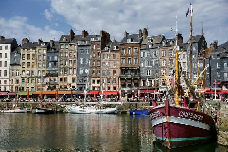 dock, port, sea, honfleur, boats, 1080P, residential district, white, city, passenger craft, boat, near, building exterior, houses, water, wharf, historic