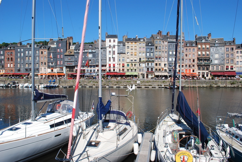 clear sky, architecture, sea, mode of transportation, harbor, sailing, rope, anchored, marin, normandy, day, sky, mast, canal, honfleur, yacht, sailboat