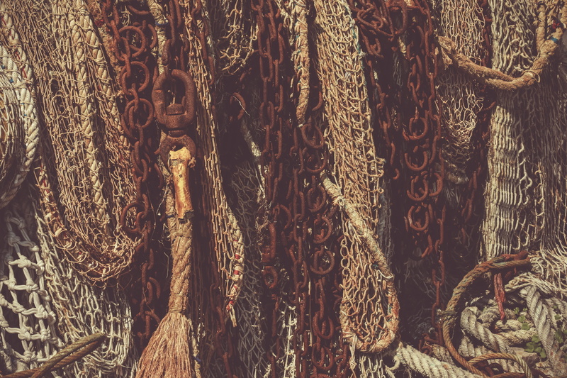detail, france, design, outdoors, fish net, still life, pattern, 5K, wood - material, brown, no people, fishing industry, day, honfleur, rusty, hanging