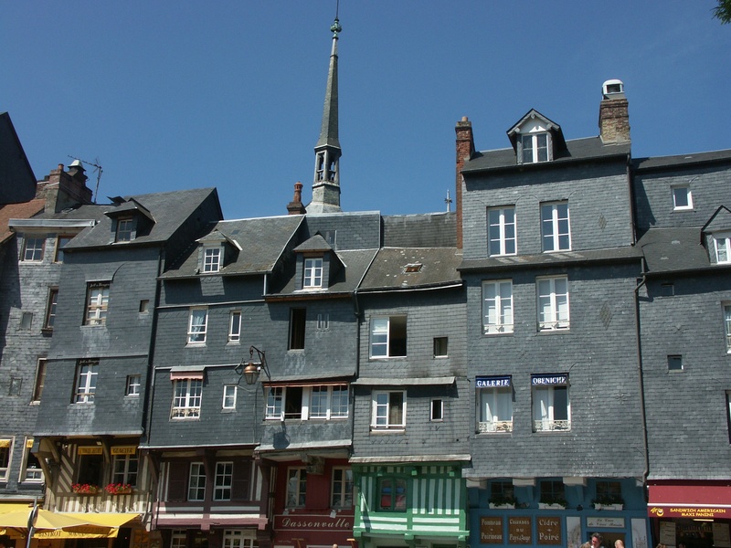 communication, place, sky, no people, blue, honfleur, window, low angle view, architecture, day, nature, city, clear sky, spire, outdoors, building exterior